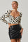 Julia Geo Print Long Sleeve Crop Top