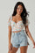 Feronia Floral Sweetheart Puff Sleeve Top
