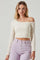 Finley Crinkled Off Shoulder Long Sleeve Crop Top