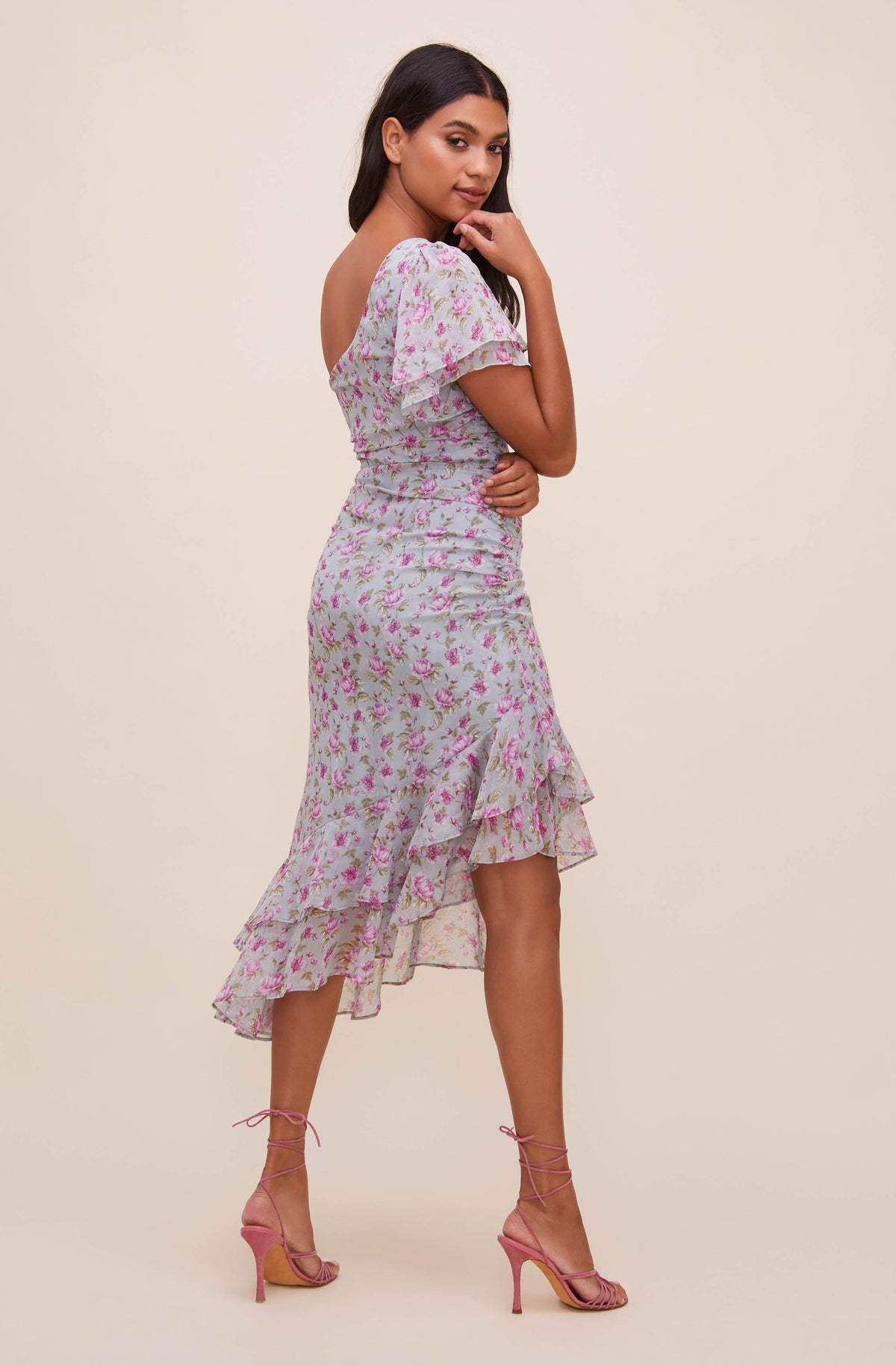 Lisa Floral One Shoulder Dress – ASTR The Label