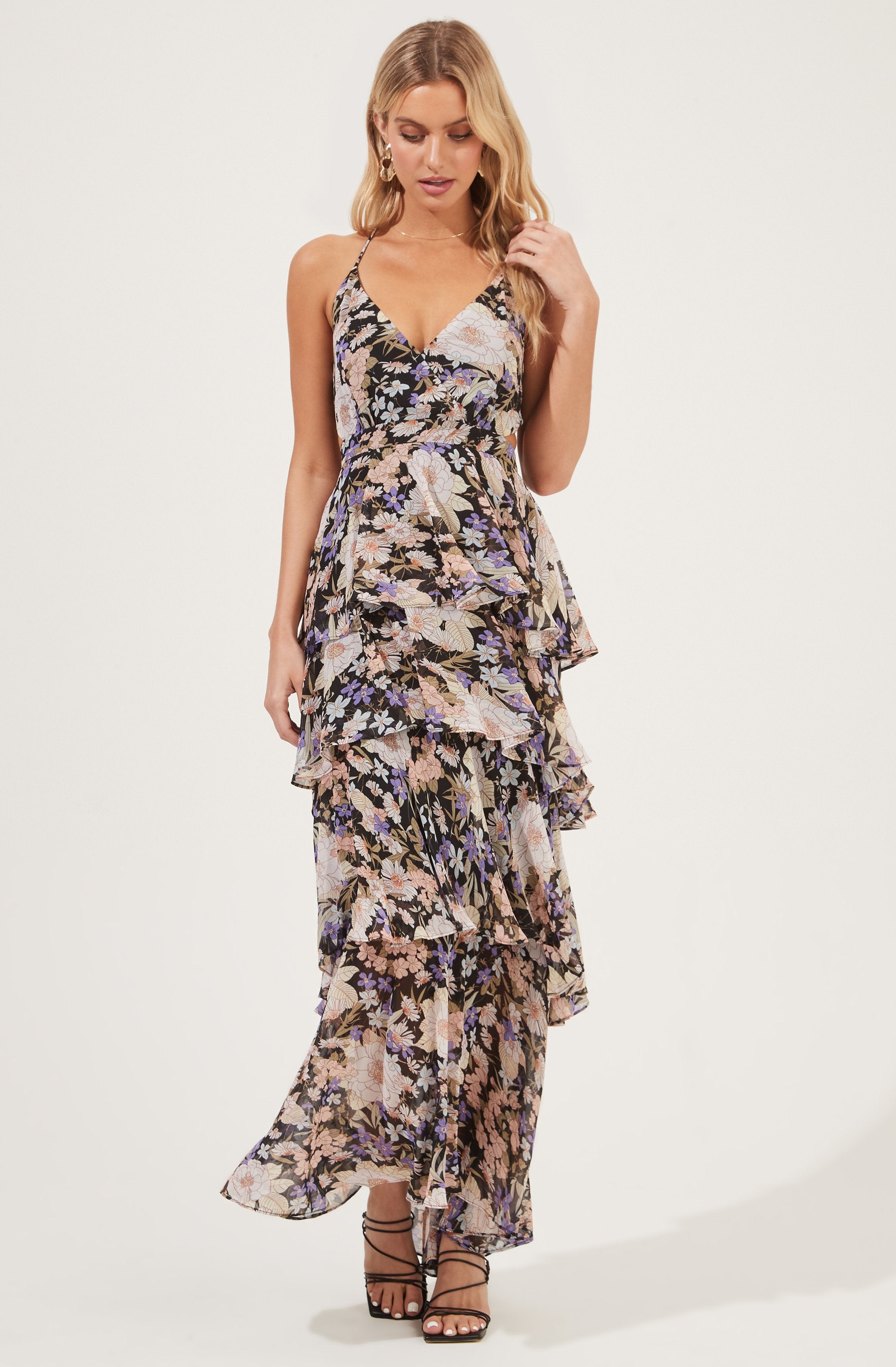 Rosana Floral Tiered Ruffle Maxi Dress – ASTR The Label