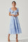 Short Sleeve Cinched Bust Midi Dress