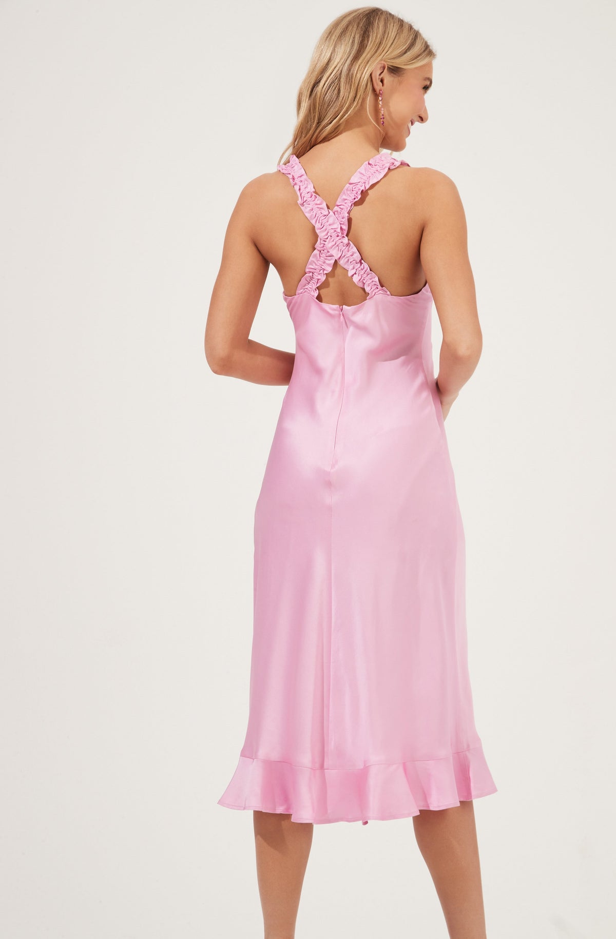 Cross Back Ruffle Strap Dress – ASTR The Label