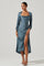 Gracie Long Sleeve Cutout Satin Midi Dress