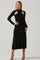 Front Cutout Long Sleeve Sweater Midi Dress