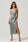 Twist Front Satin Midi Dress