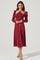 Cinched Halter Tie Satin Midi Dress
