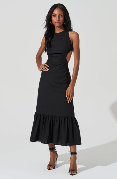 Open Back Linen Maxi Dress