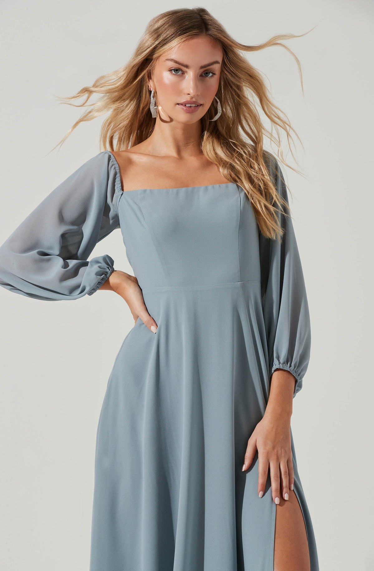 Lucinda Square Neck Long Sleeve Maxi Dress – ASTR The Label