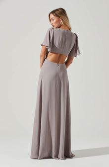 Katrina Flutter Sleeve Back Cutout Maxi Dress– ASTR the Label