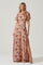Katrina Floral Cutout Flutter Sleeve Maxi Dress