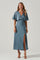 Alessia Satin Flutter Sleeve Midi Dress