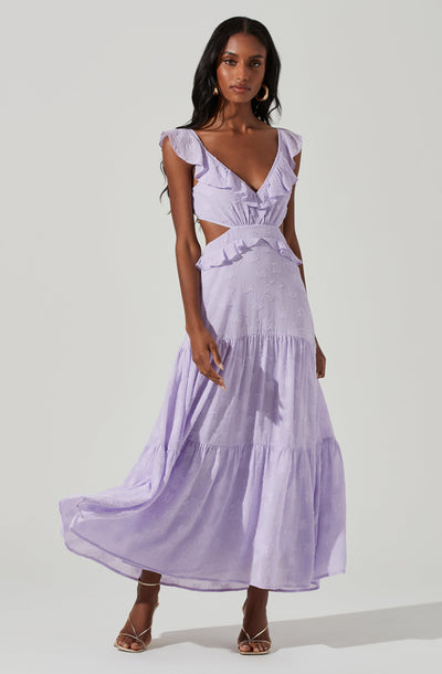 Cut Out Flutter Maxi Dress