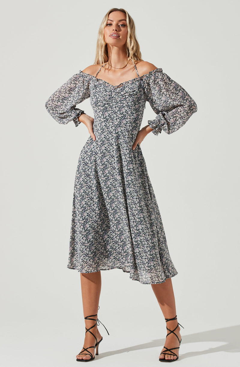 White Flare Dress - This retro dress is just what you need to add a bit of color to your wardrobe. It comes with an entrancing off-shoulder neckline.