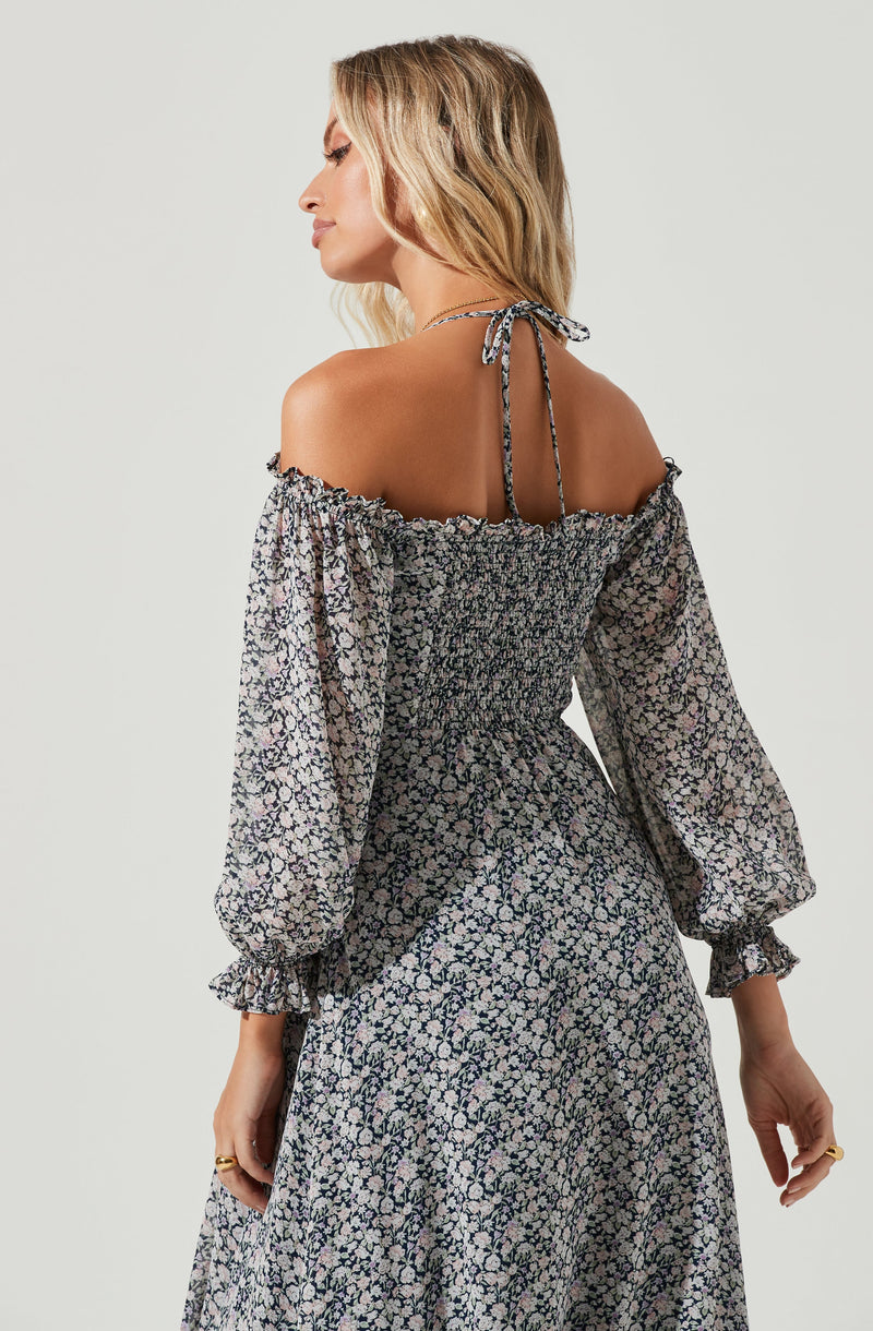 White Flare Dress - This retro dress is just what you need to add a bit of color to your wardrobe. It comes with an entrancing off-shoulder neckline.