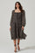Floral Ruched Bust Long Sleeve Midi Dress