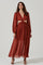 Metallic Twist Cutout Waist Maxi Dress