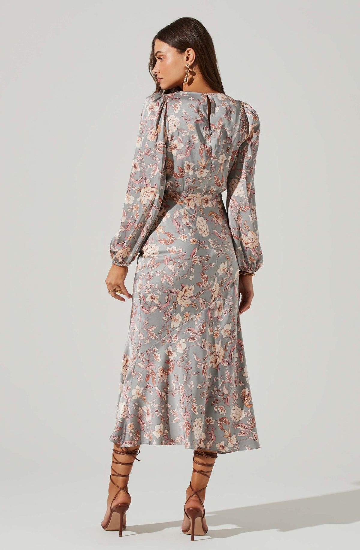 Floral deep online v dress