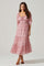 Floral Smocked Waist Tiered Midi Dress