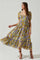 Floral Sweetheart Neck Midi Dress