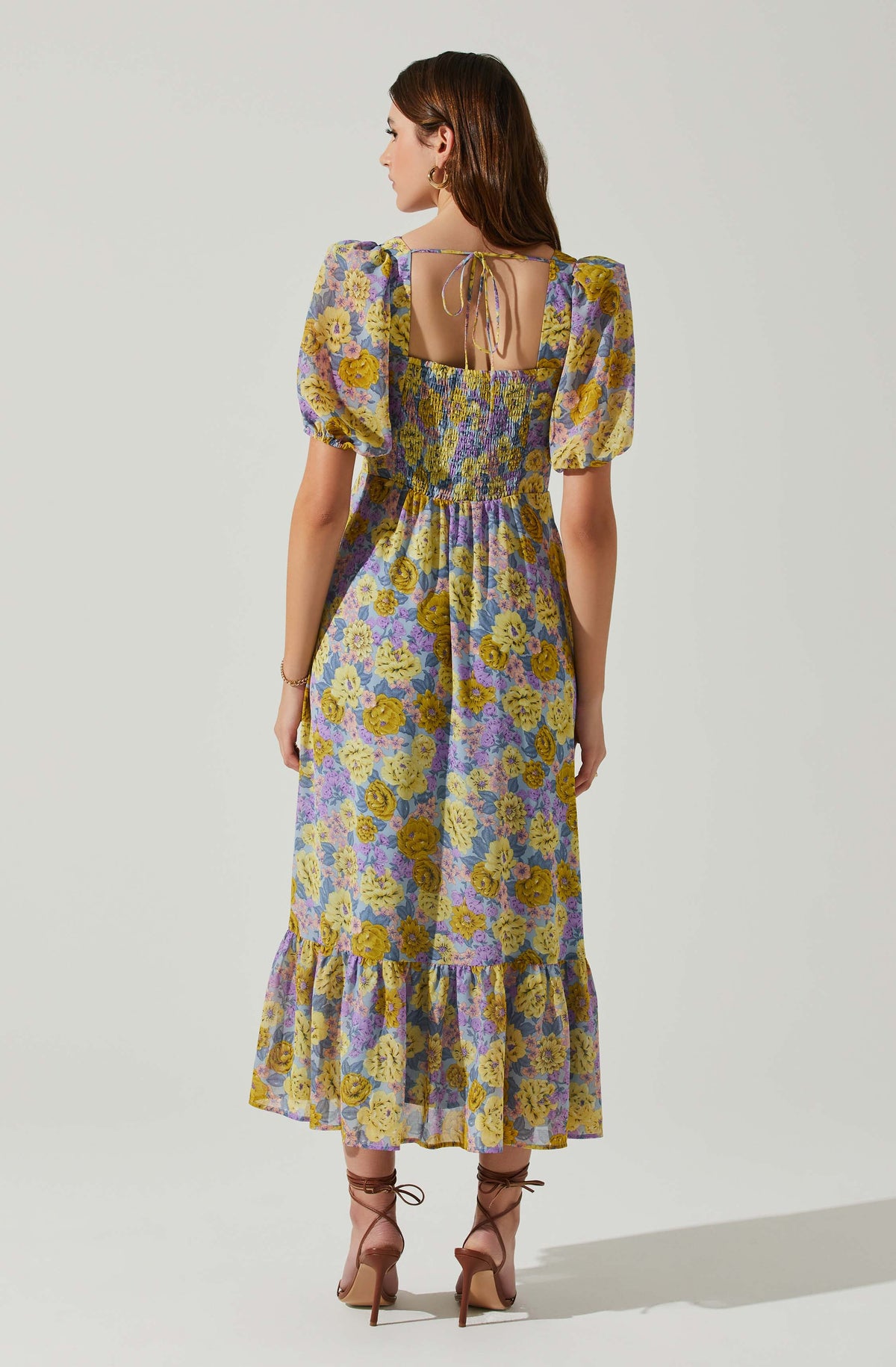 Floral Sweetheart Neck Midi Dress – ASTR The Label