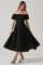 Off Shoulder Puff Sleeve Midi Dress