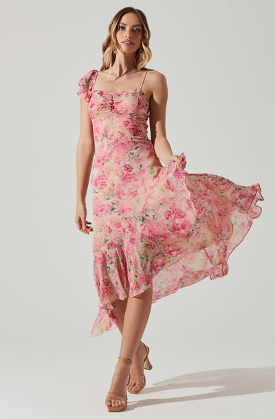 Pink flowery hot sale dresses