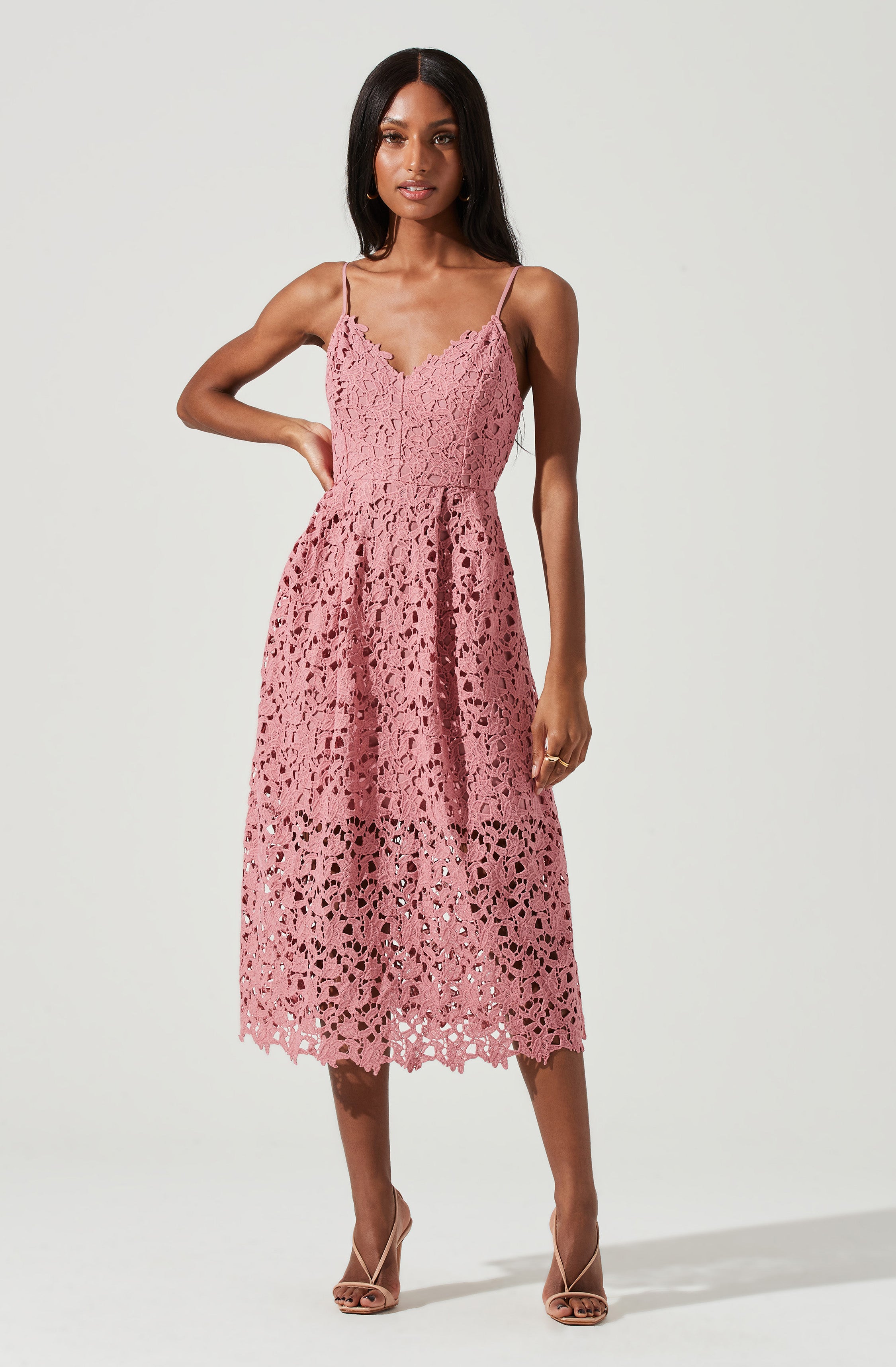 Lace A Line Midi Dress – ASTR The Label
