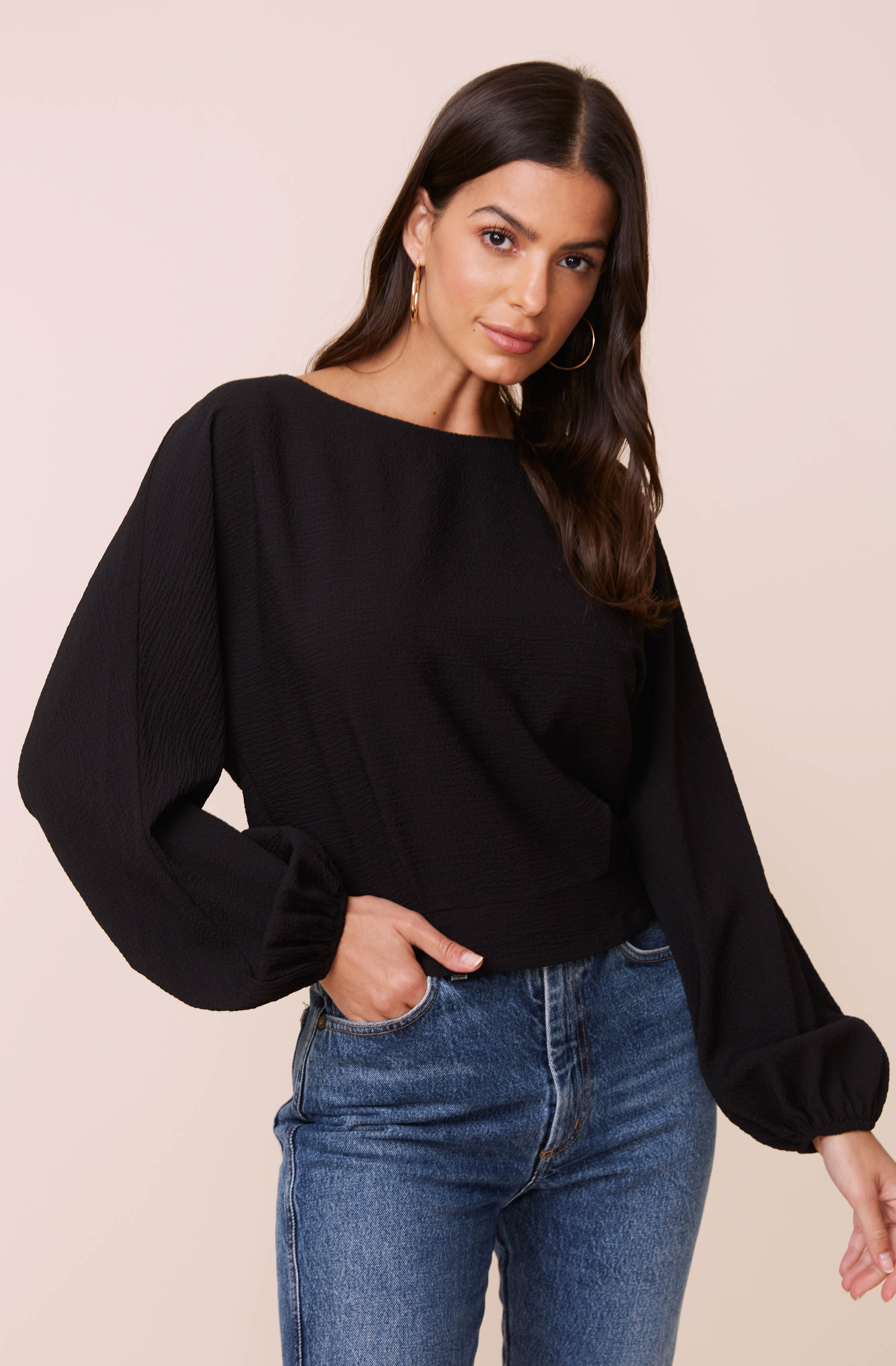 Long Sleeve Dolman Textured Top – ASTR The Label