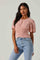Floral Key Hole Flutter Sleeve Top