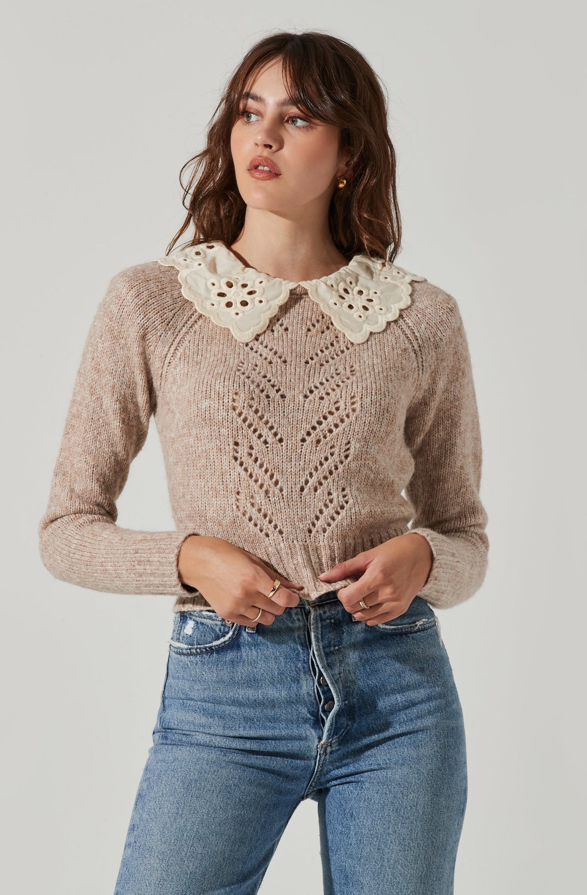 Embroidered Collar Sweater – ASTR The Label