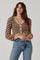 Check Fuzzy Knit Cropped Cardigan
