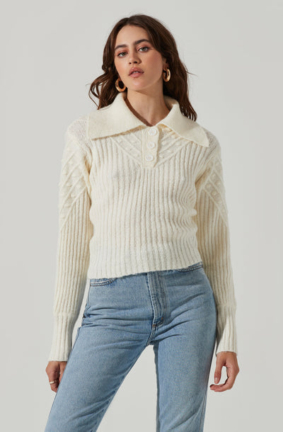 Button Polo Sweater