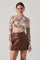 Sticky add to cart - Cassidy Marble Swirl Side Cutout Bodysuit