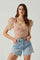 Sticky add to cart - Floral Smocked Sweetheart Neck Puff Sleeve Top