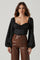 Arleth Satin Sweetheart Long Sleeve Top