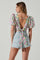 Floral Bubble Sleeve Tie Back Top