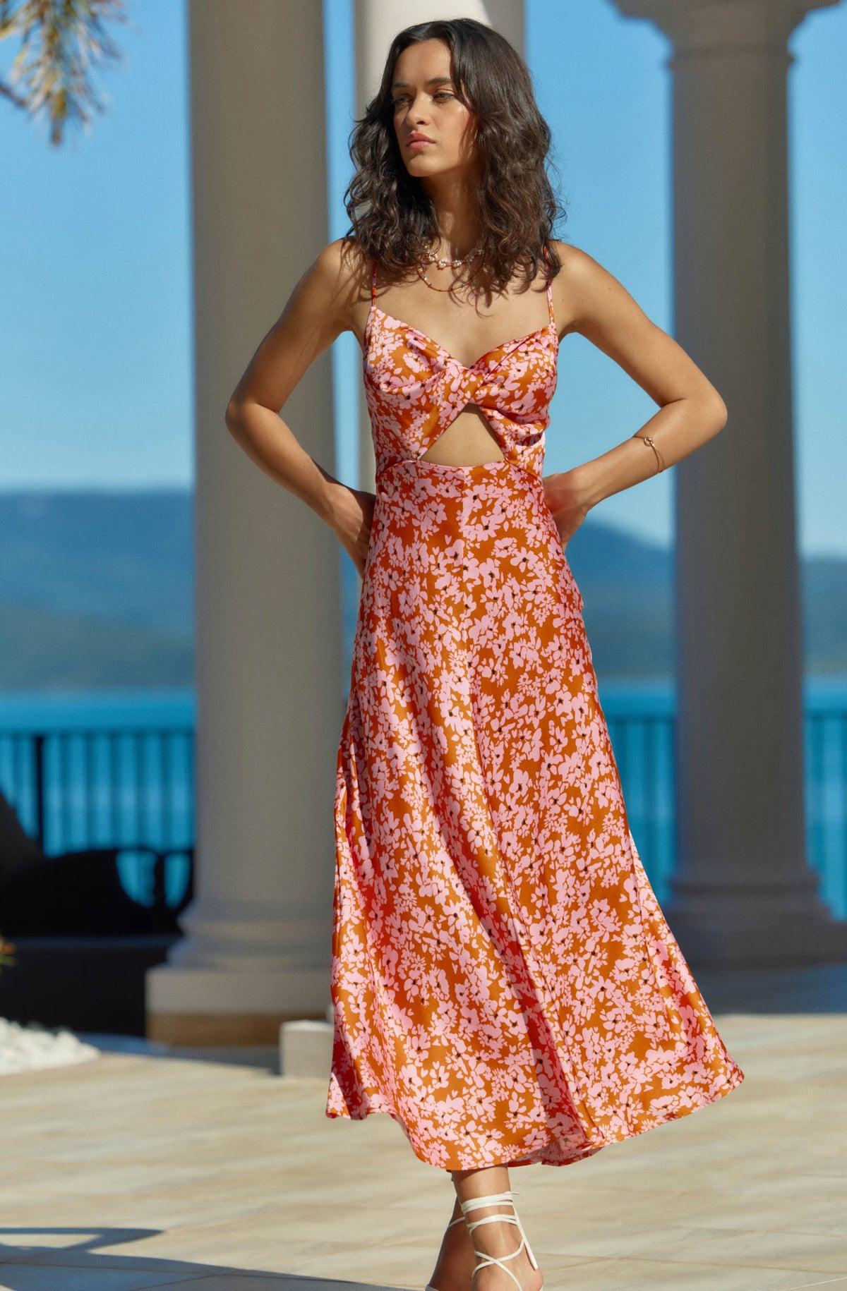 Farida Floral Cutout Midi Dress – ASTR The Label