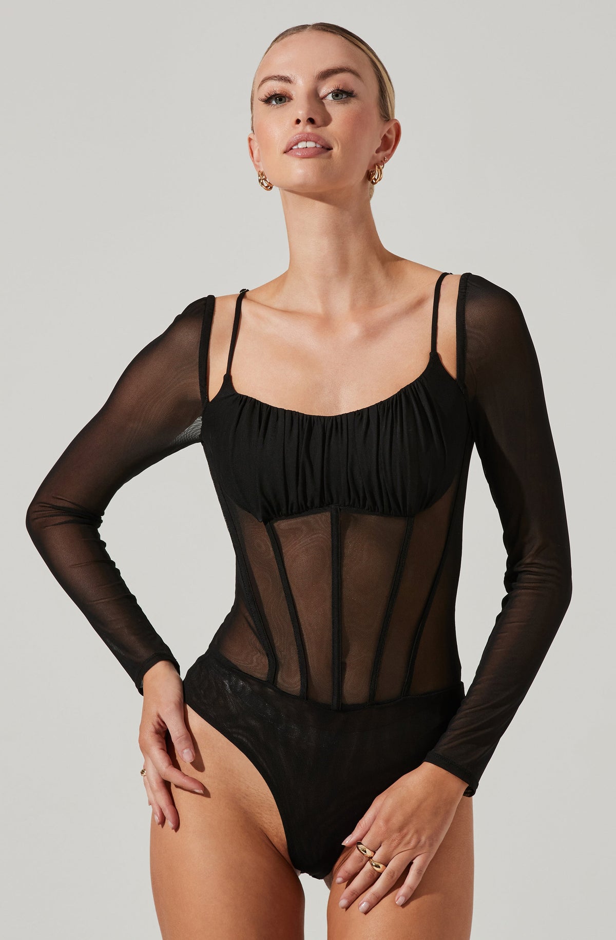 Vienna Mesh Long Sleeve Bodysuit – ASTR The Label